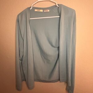 Neiman Marcus Sky Blue Cashmere Women's Cardigan XL